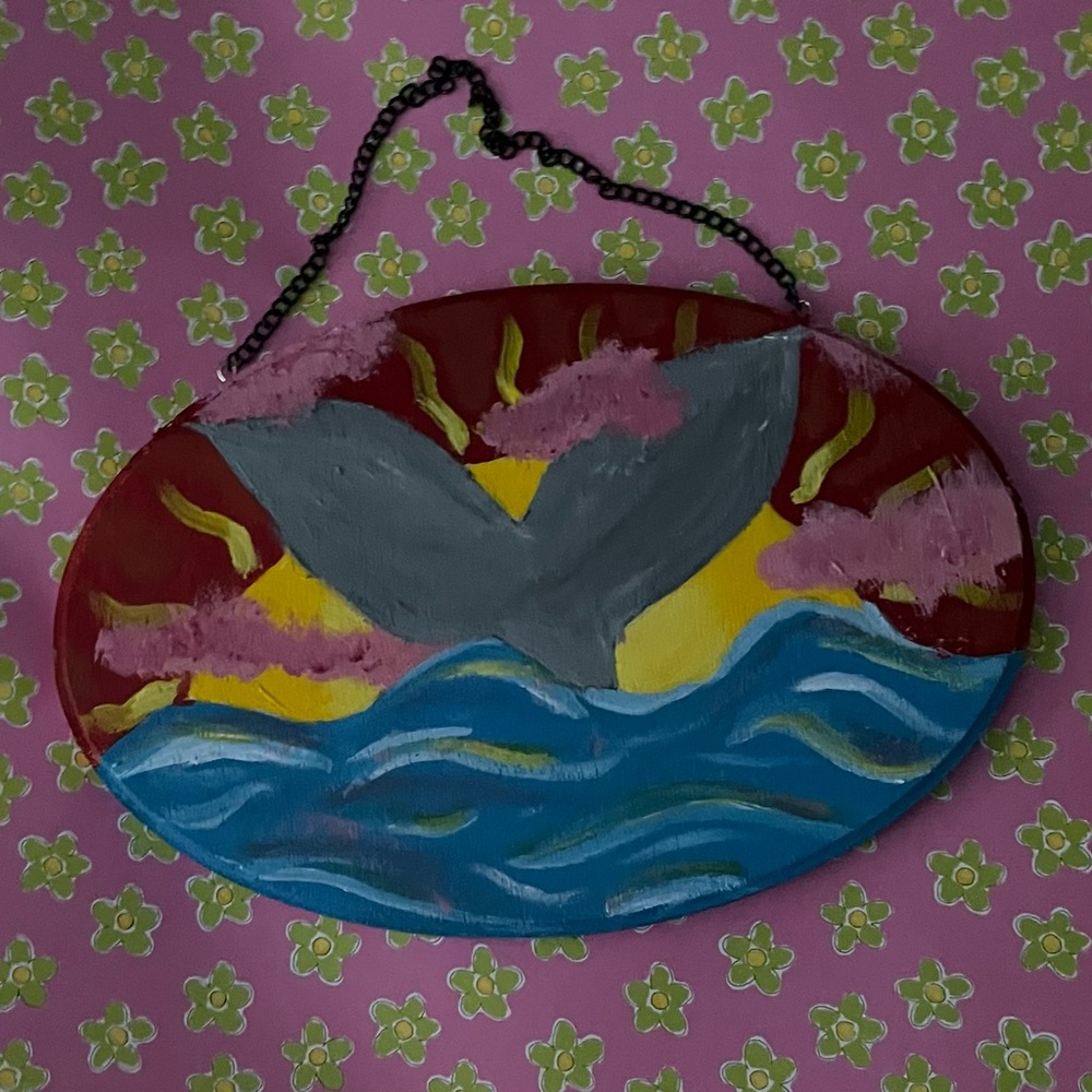 Colorful Whale Tail Wall Art